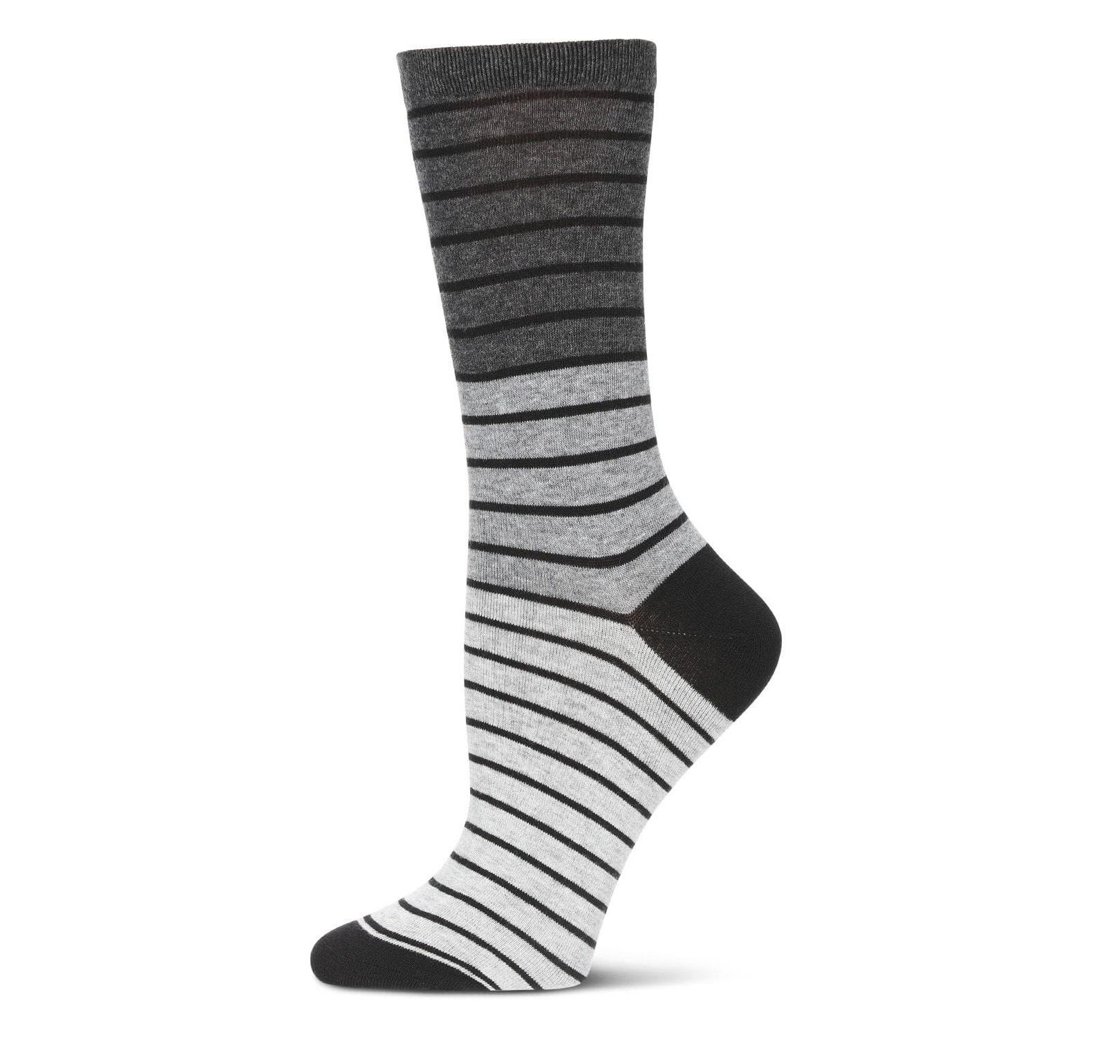 MeMoi Women's Shaded Stripes Wool Blend Crew Socks