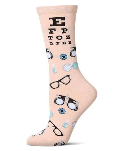 MeMoi Женские носки с принтом "Eye Exam" из смесового вискозы