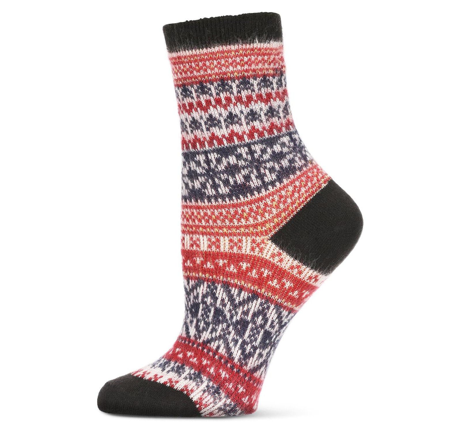 MeMoi Women's Holiday Wonder Fairisle Soft-fit Crew Socks