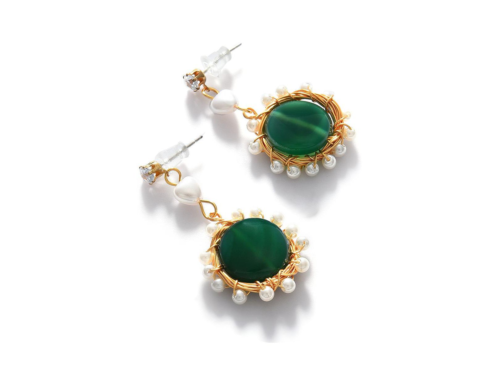 Серьги-капли SOHI Gold Cluster Stone