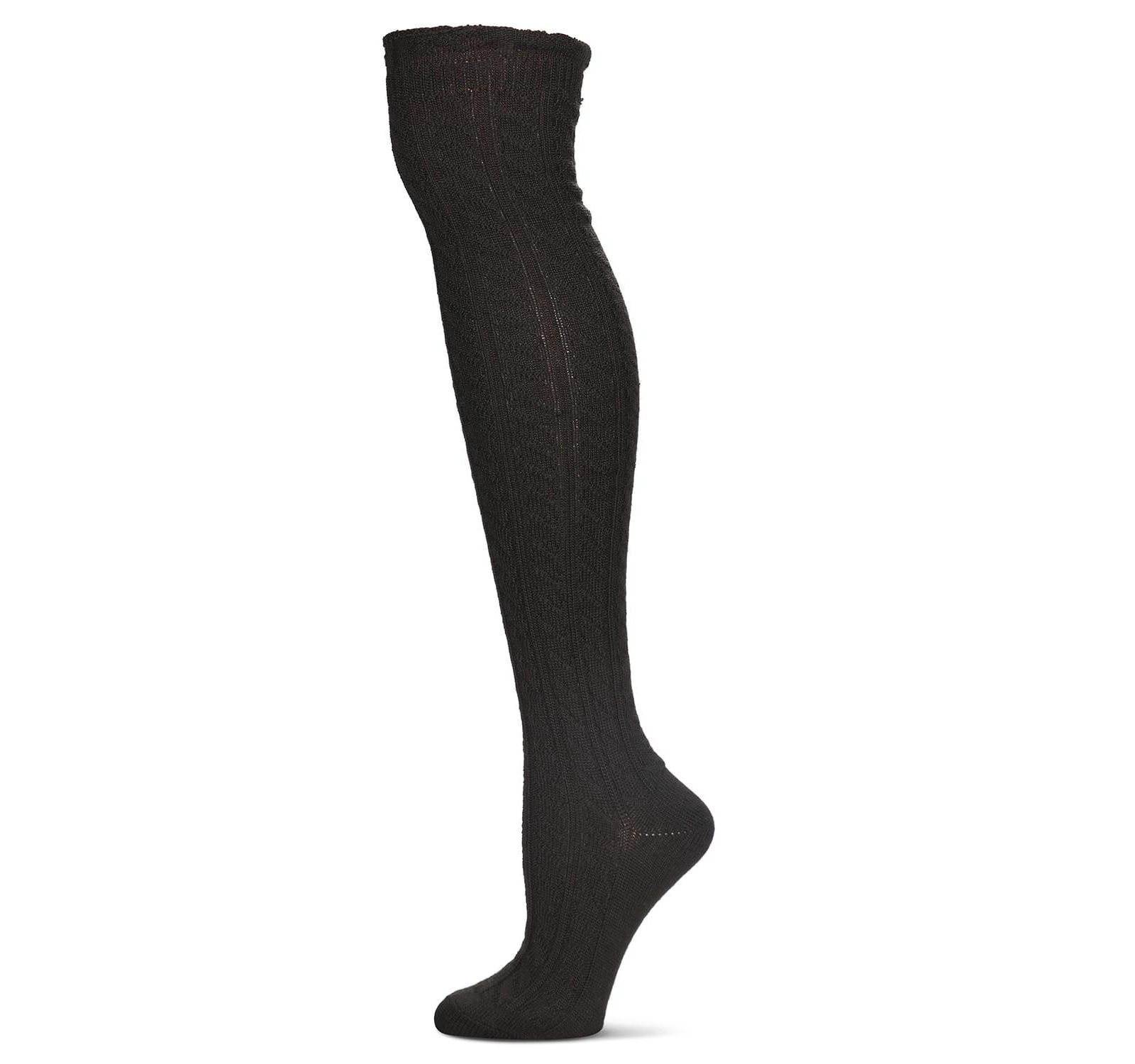 MeMoi Women's Twister Cable Knit Over The Knee Warm Knit Sock