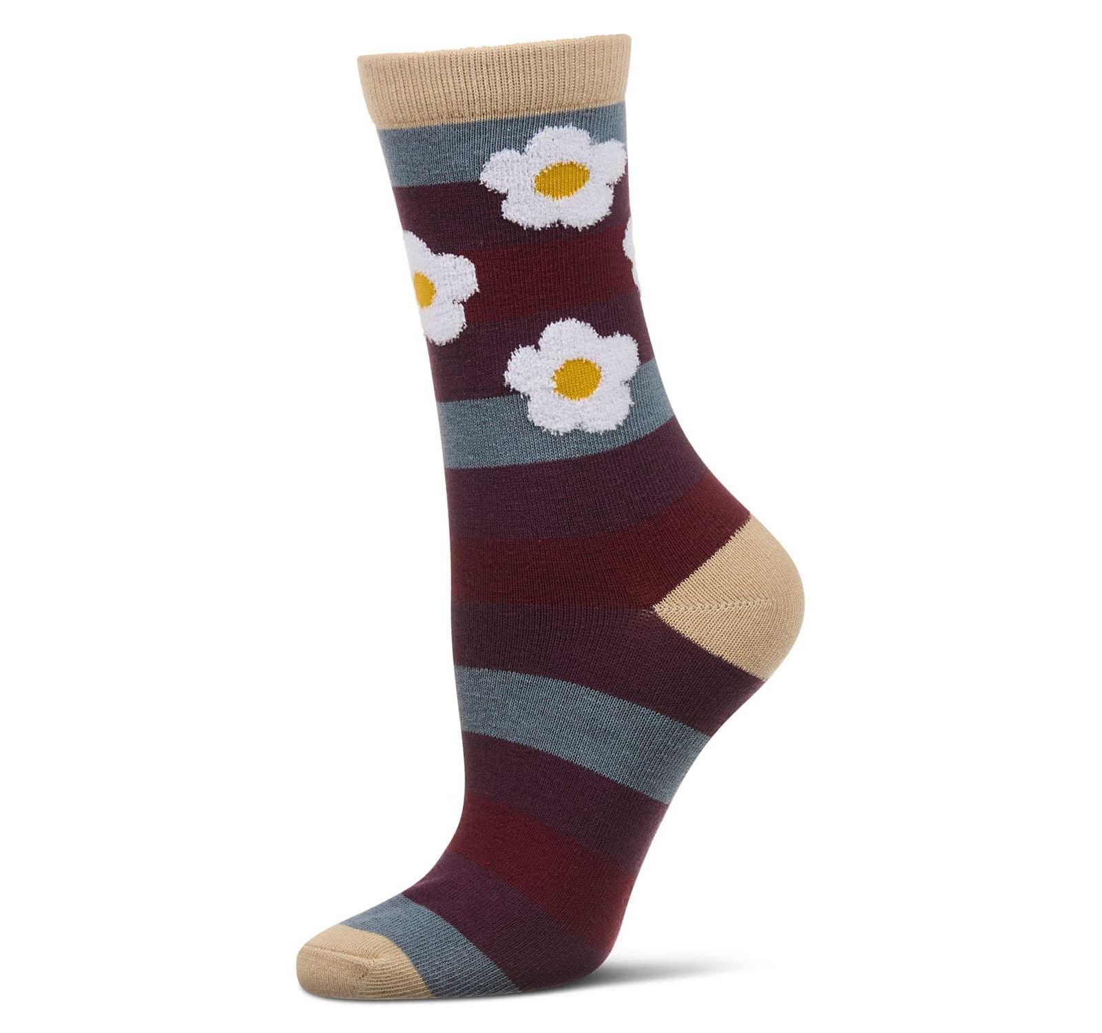 Носки MeMoi Women's Flower Pop Stripe Dimensional Crew
