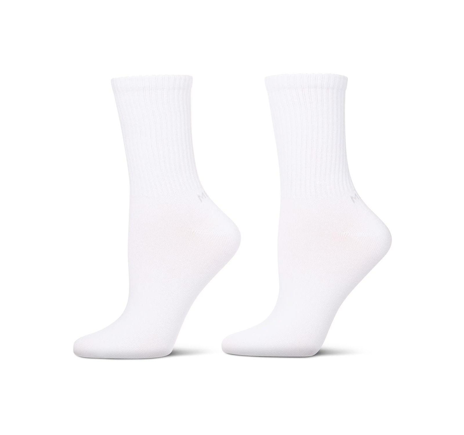 MeMoi Women's 2 Pair Pack Thin Ribbed Crew Socks