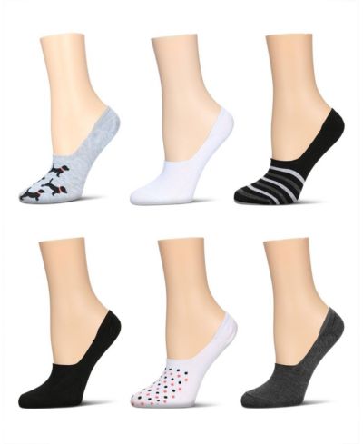 MeMoi Women's 6 Pair Pack Dogs High Cut Liner Socks
