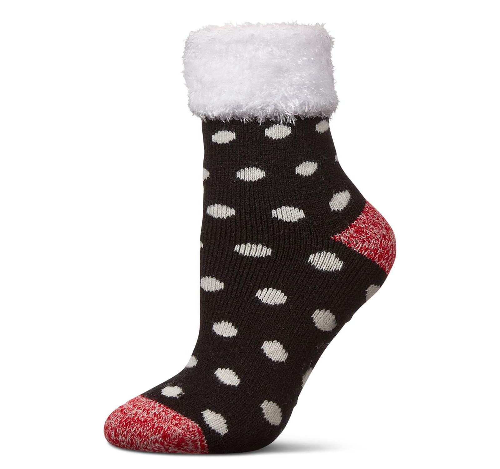 MeMoi Women's Polka Dot Plush Cabin Sock