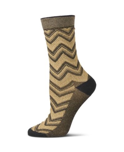 MeMoi Women's Shimmer Chevron Crew Socks