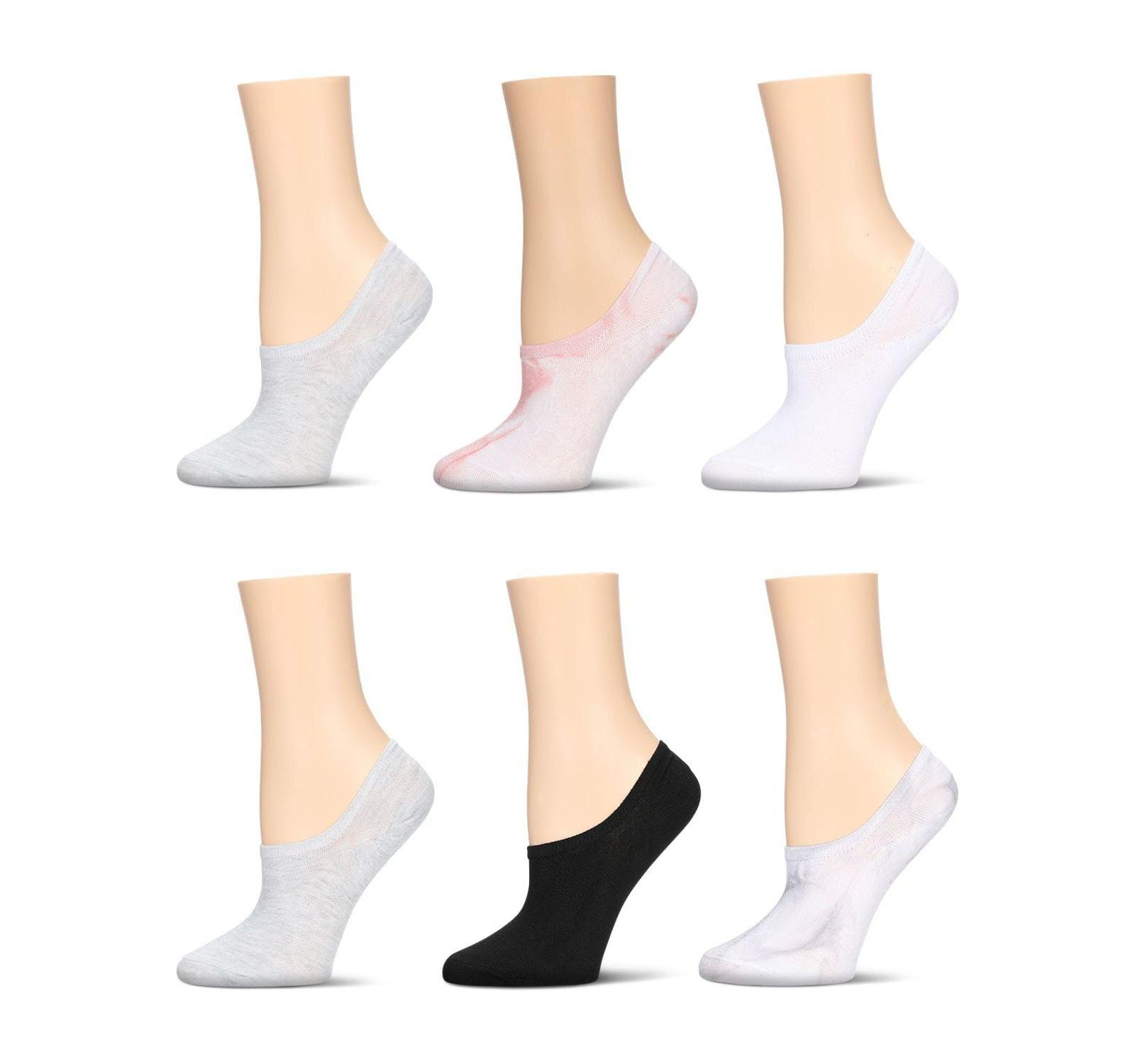 MeMoi Women's 6 Pair Pack Tie Dye No Show Sneaker Liners