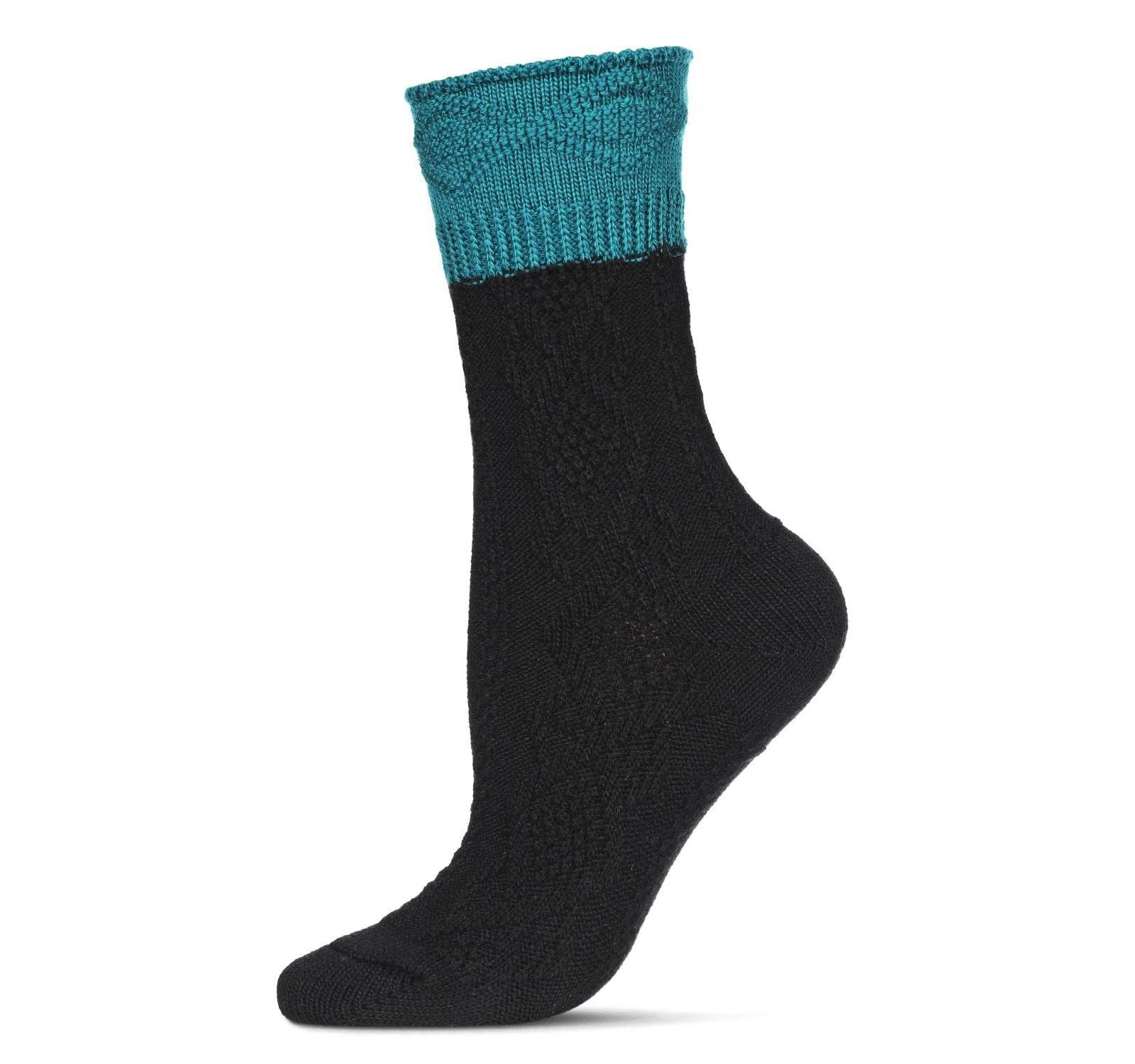MeMoi Women's Diamond Bits Soft-Fit Two-Tone Crew Sock
