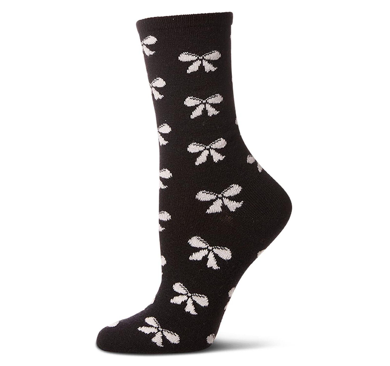 MeMoi Women's "Bows" Cashmere Blend Crew Sock