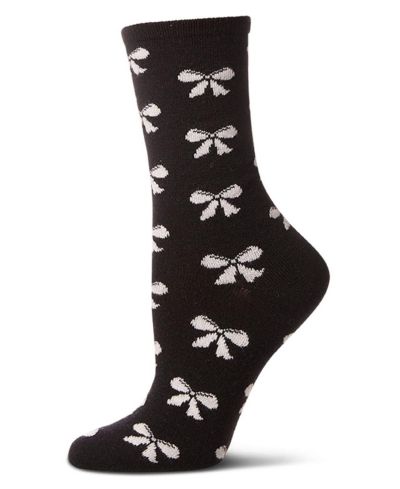 MeMoi Women's "Bows" Cashmere Blend Crew Sock