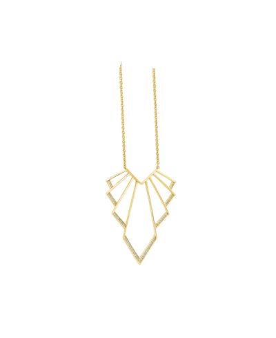 Chrysler Art Deco Pendant In Vermeil