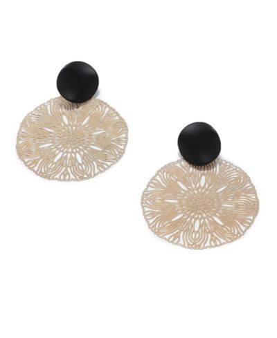 SOHI Gold Filigree Drop Earrings