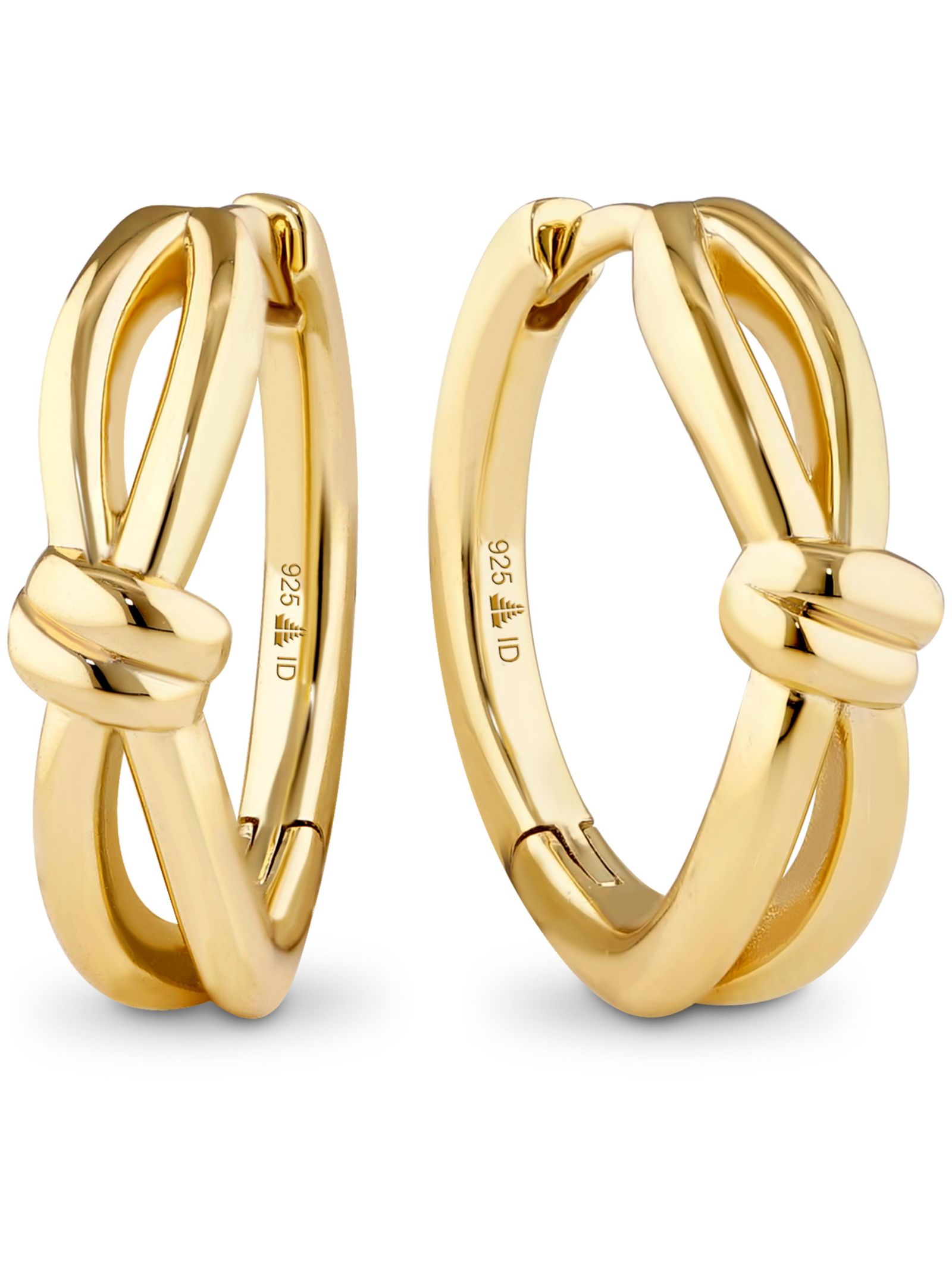 Серьги-кольца DEVATA Love Knot из позолоченного стерлингового серебра