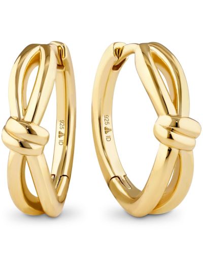 Devata Love Knot Hoop Earrings in Plated Sterling