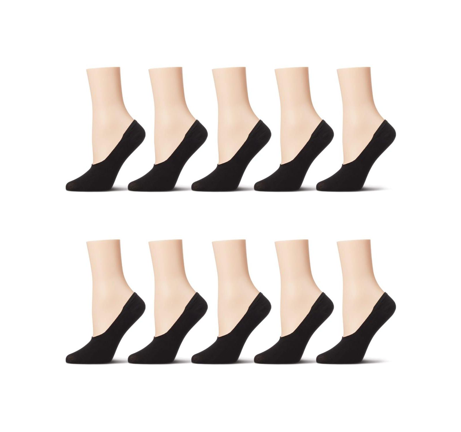 MeMoi Women's 10 Pair Pack High Cut Sneaker Liners