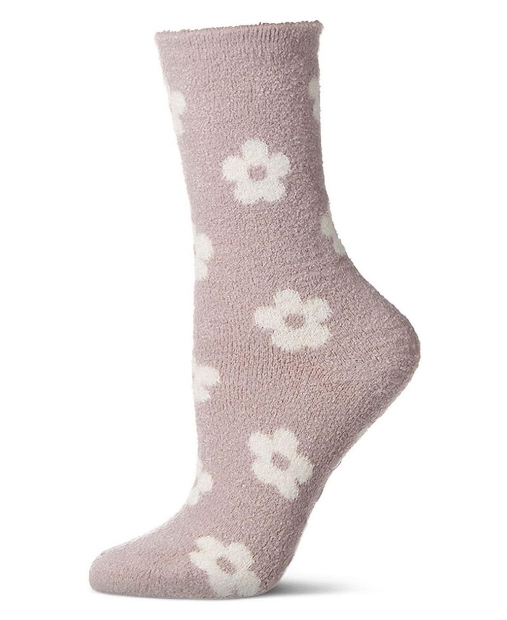Уютные спа-носки MeMoi Women's "Daisies" с антискользящим покрытием, лавандовый цвет
