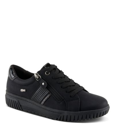 Spring Step Women's Jamia Sneakers - Dual Closure with Laces and Zipper - Plush Textile Lining, Shock Absorbing, Water Resistant Synthetic Upper