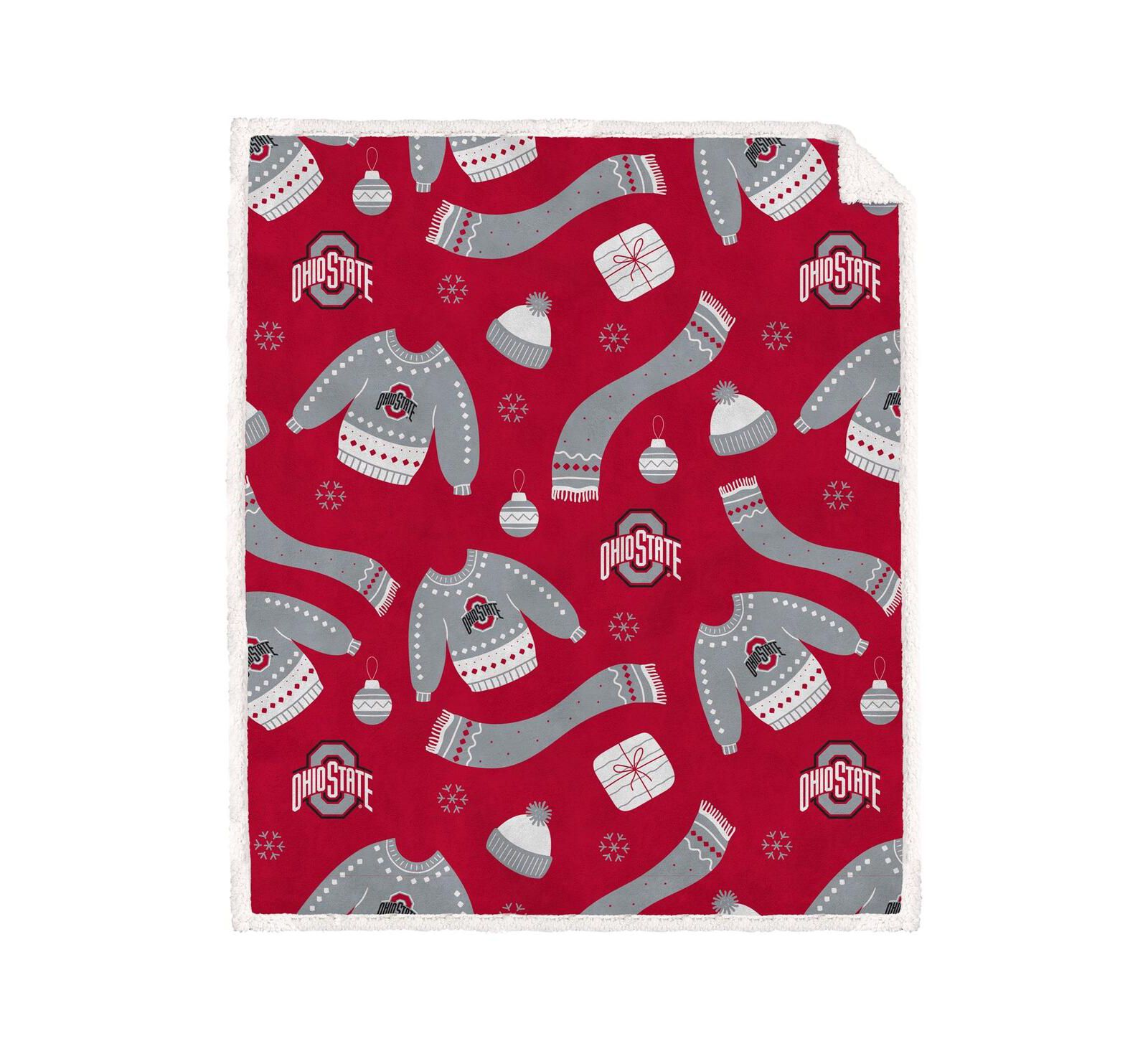 Фланелевый плед Sherpa Pegasus Home Fashions с принтом Ohio State Buckeyes, 60" x 70"