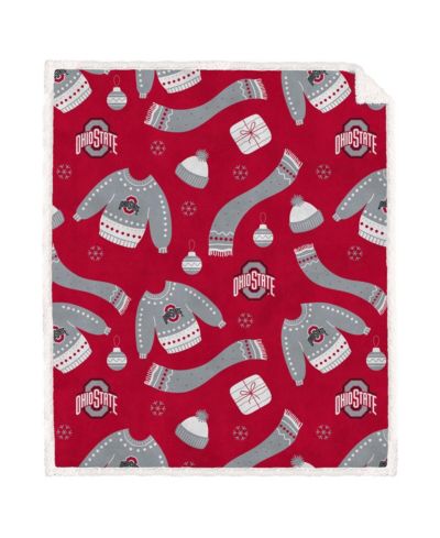 Фланелевый плед Sherpa Pegasus Home Fashions с принтом Ohio State Buckeyes, 60" x 70"