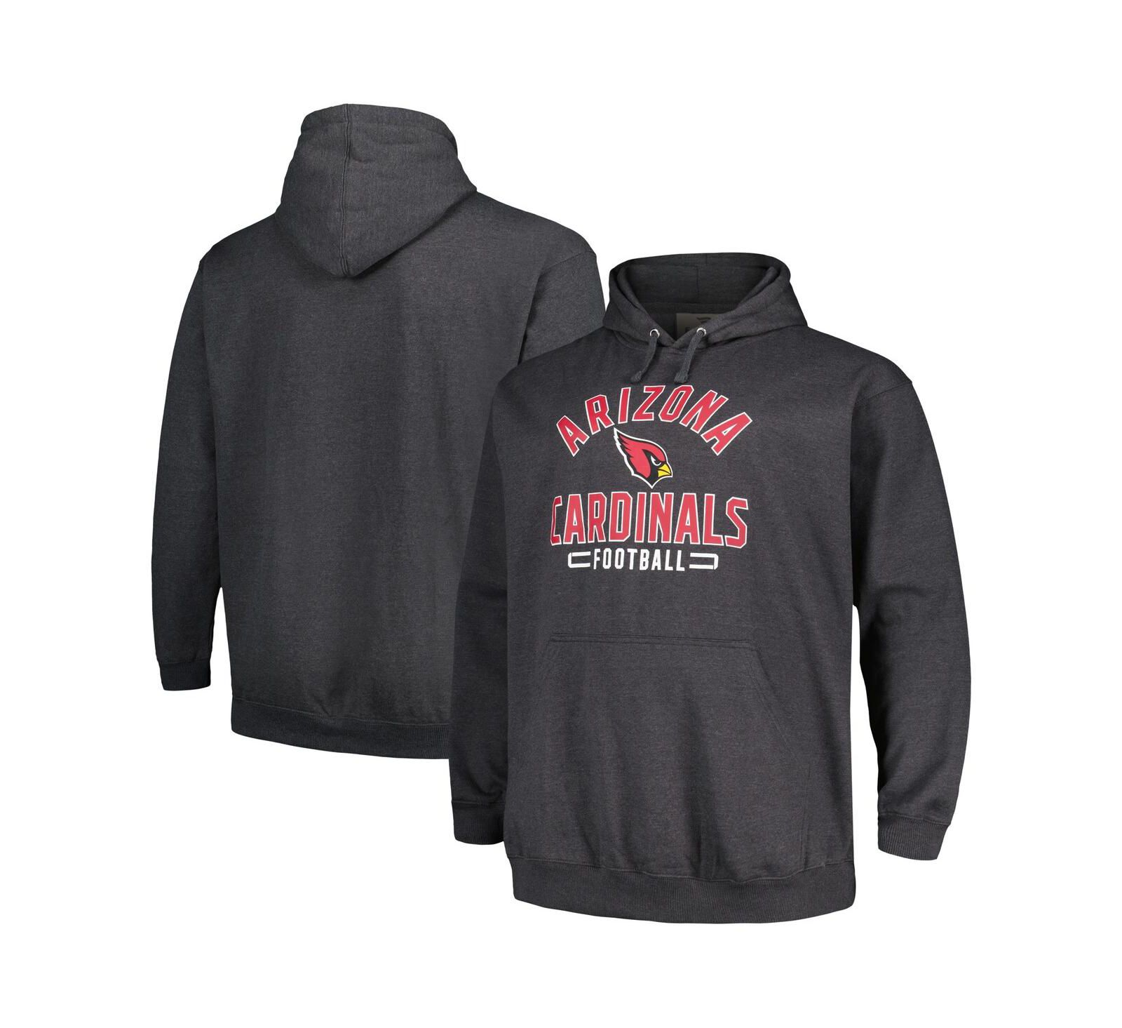 Fanatics Мужское худи Pullover Heather Charcoal Arizona Cardinals Big & Tall