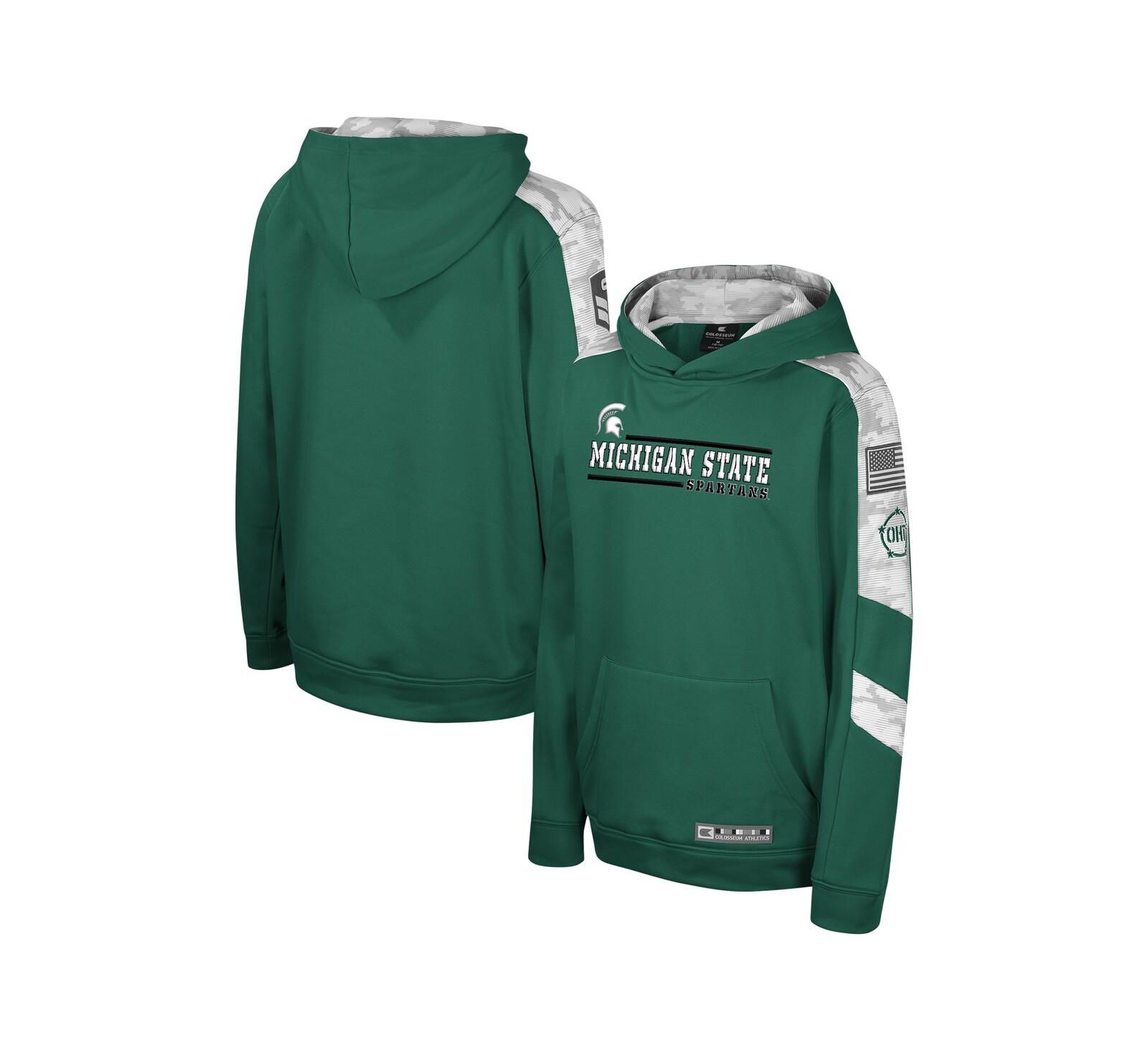 Худи Colosseum с цифровым камуфляжем Michigan State Spartans для мальчиков и девочек
