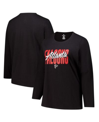 Женская футболка Fanatics Black Atlanta Falcons Long Sleeve Scoop Neck