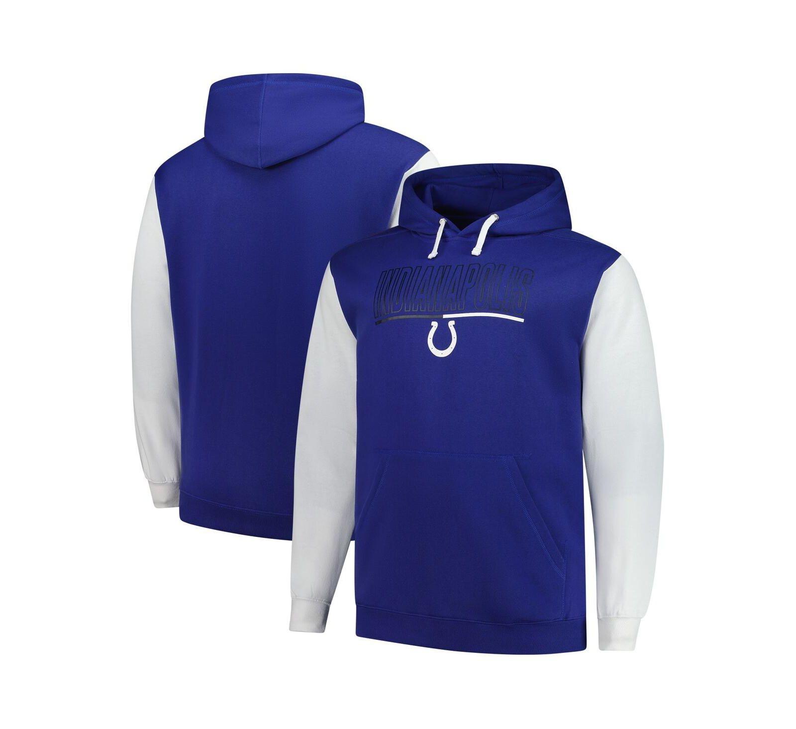 Мужское худи Fanatics Royal Indianapolis Colts Big & Tall Outline Pullover