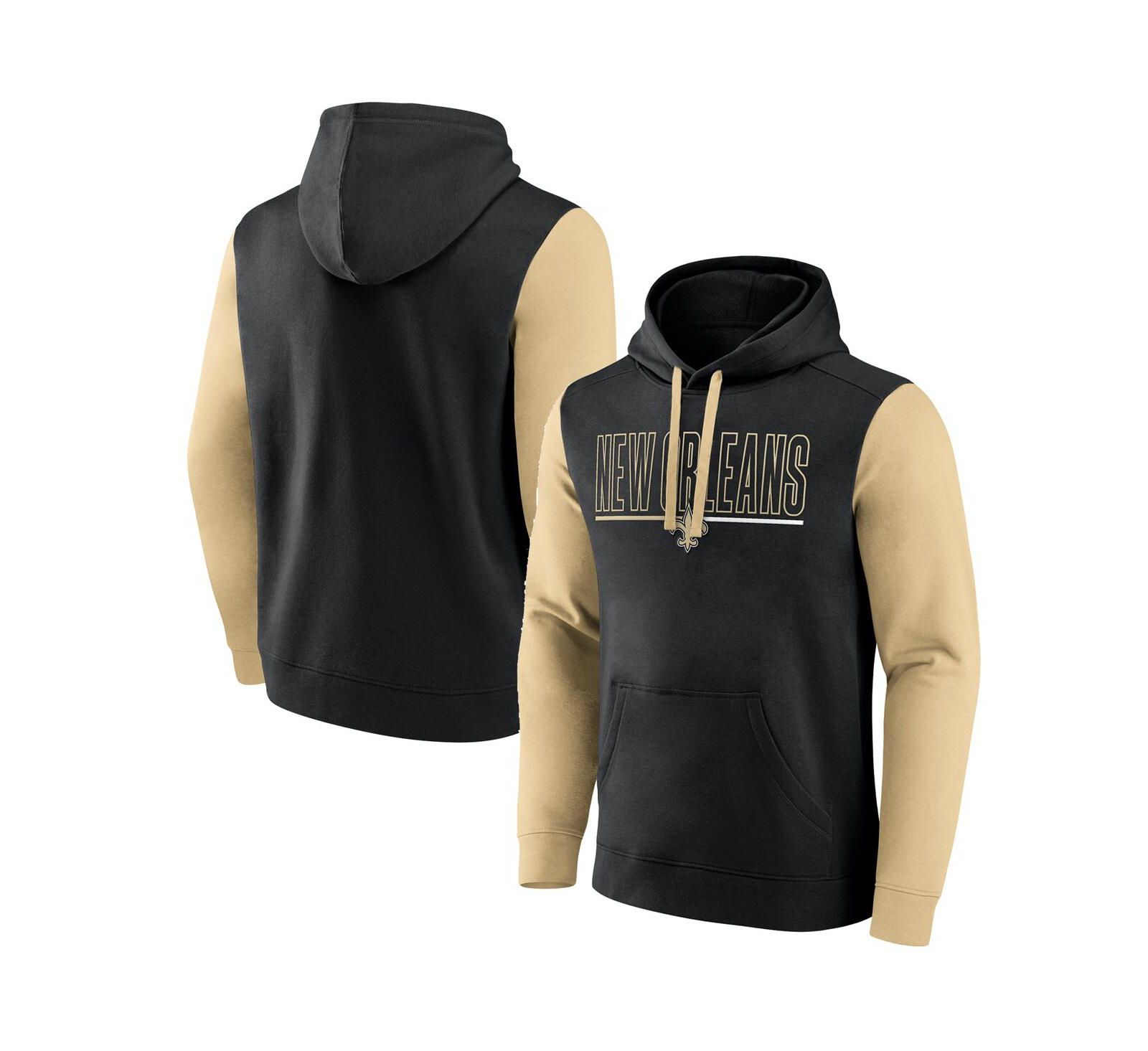 Fanatics Men's Black New Orleans Saints Big & Tall Outline Pullover Hoodie