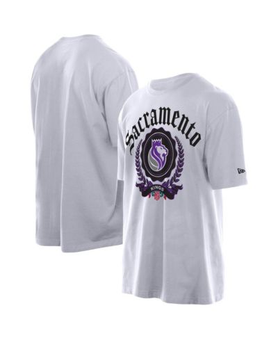 Футболка New Era Men's White Sacramento Kings Throwback Prep Oversized