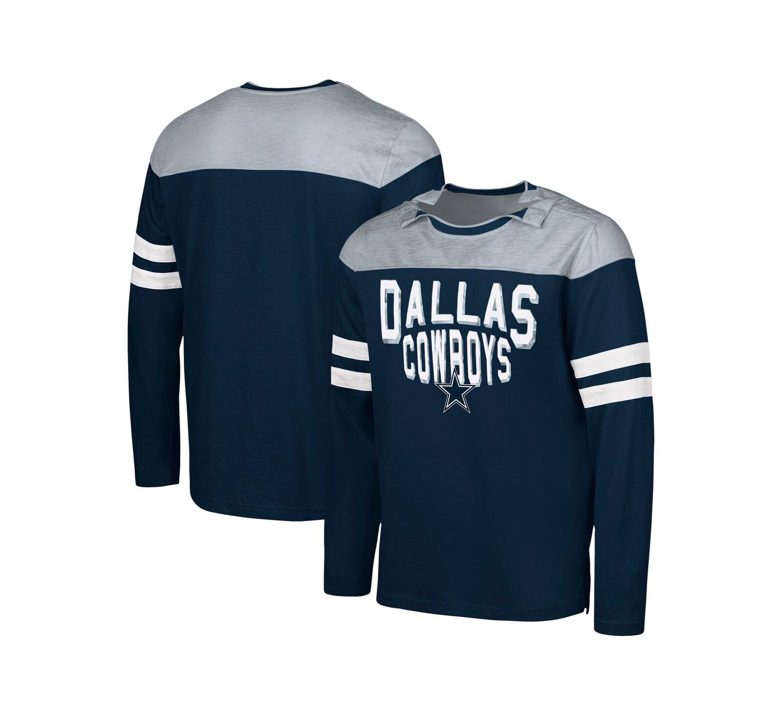 G-III Sports by Carl Banks Men's Navy/Silver Dallas Cowboys Adaptive Hail Mary Long Sleeve T-Shirt