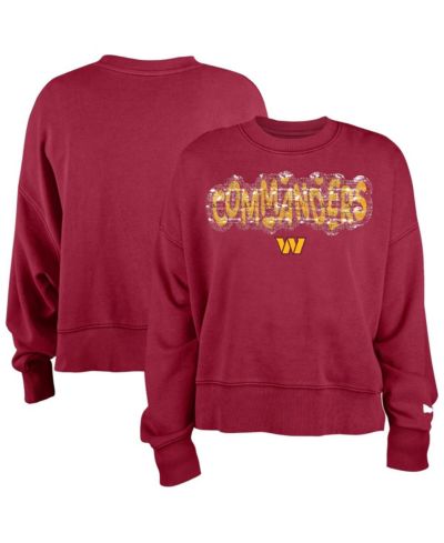 Детская толстовка New Era Burgundy Washington Commanders с пайетками