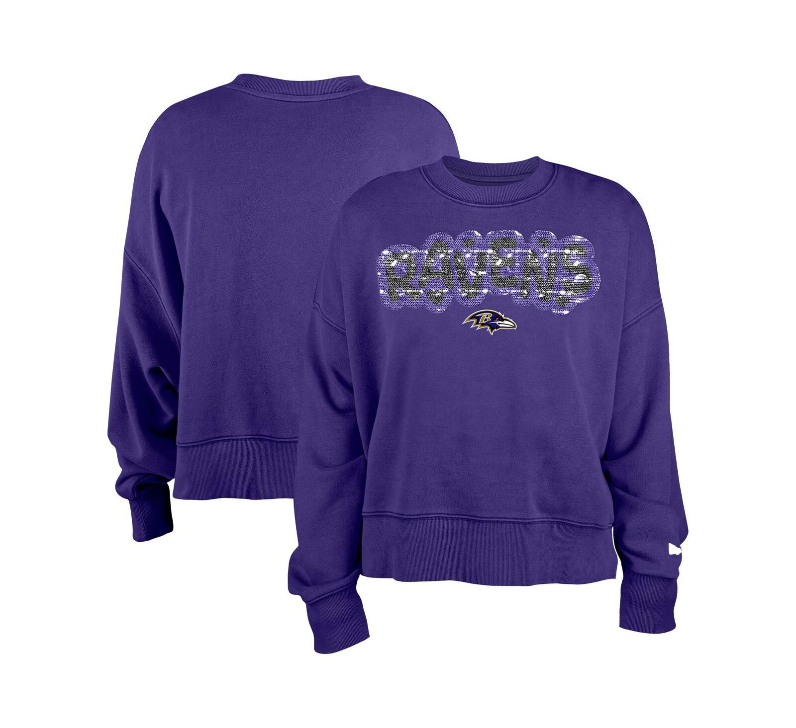New Era Детское фиолетовое свитшот Baltimore Ravens с пайетками