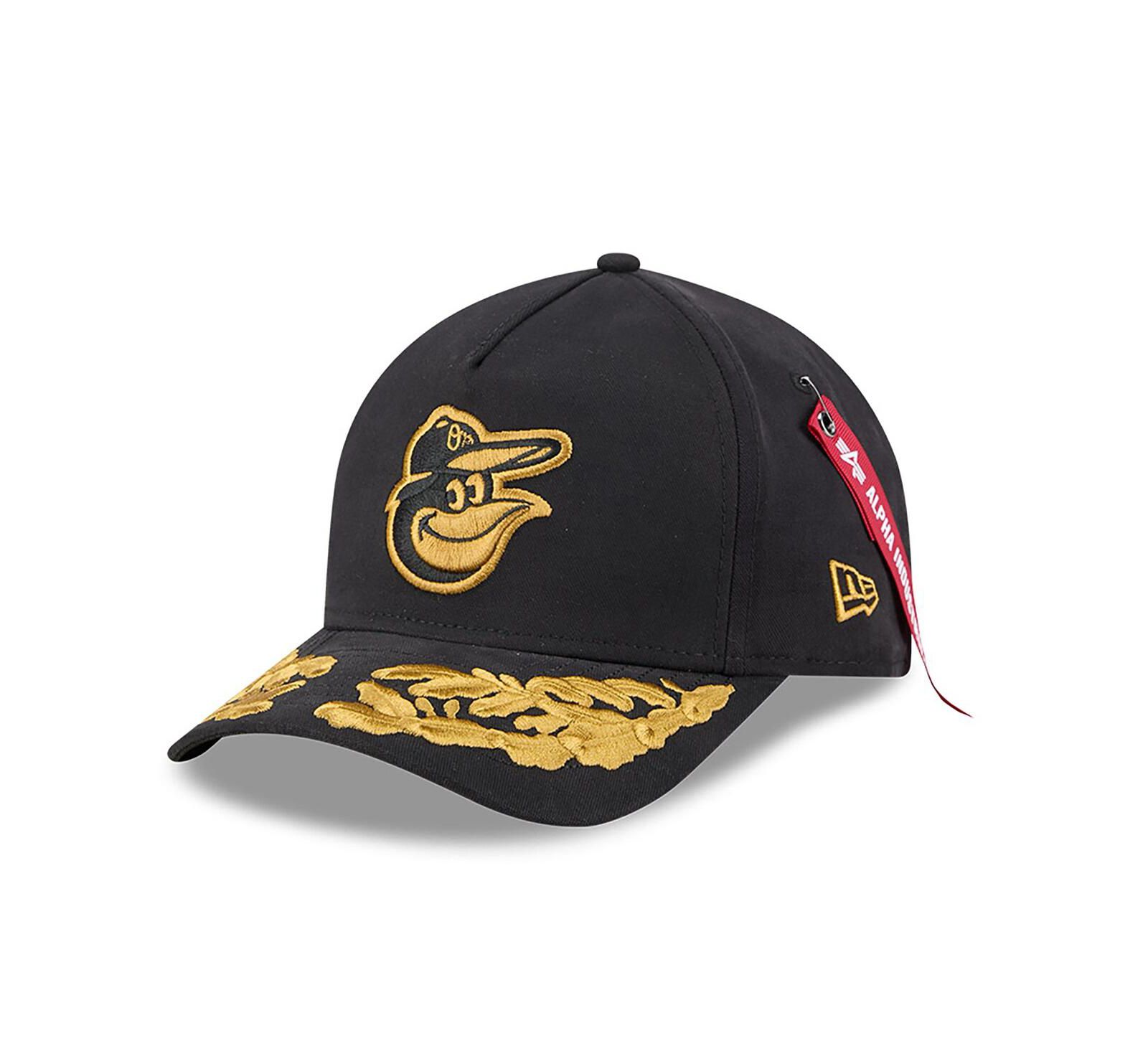 New Era Men's Black Baltimore Orioles A-Frame 9FORTY Adjustable Hat