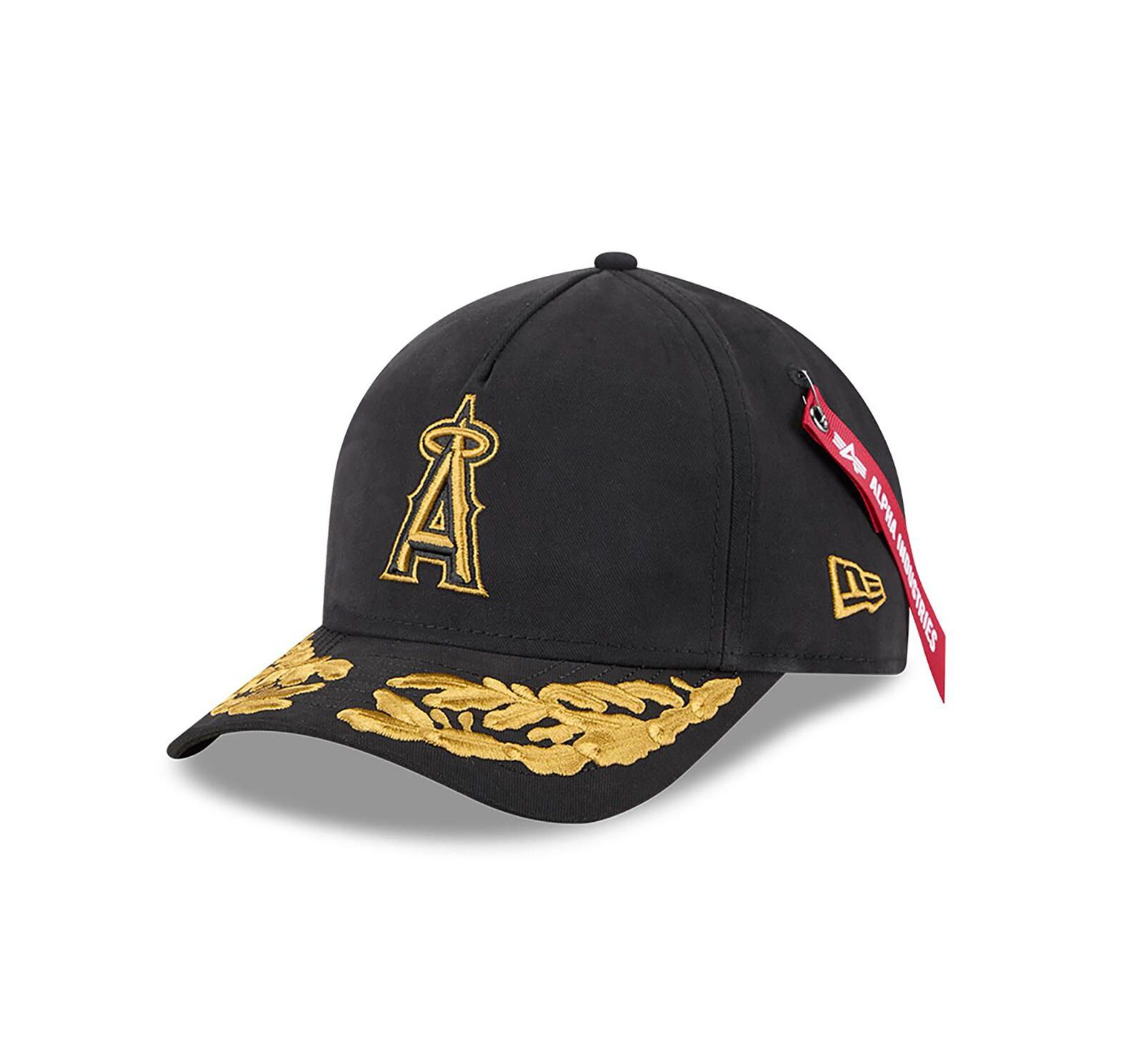 New Era Men's Black Los Angeles Angels A-Frame 9FORTY Adjustable Hat