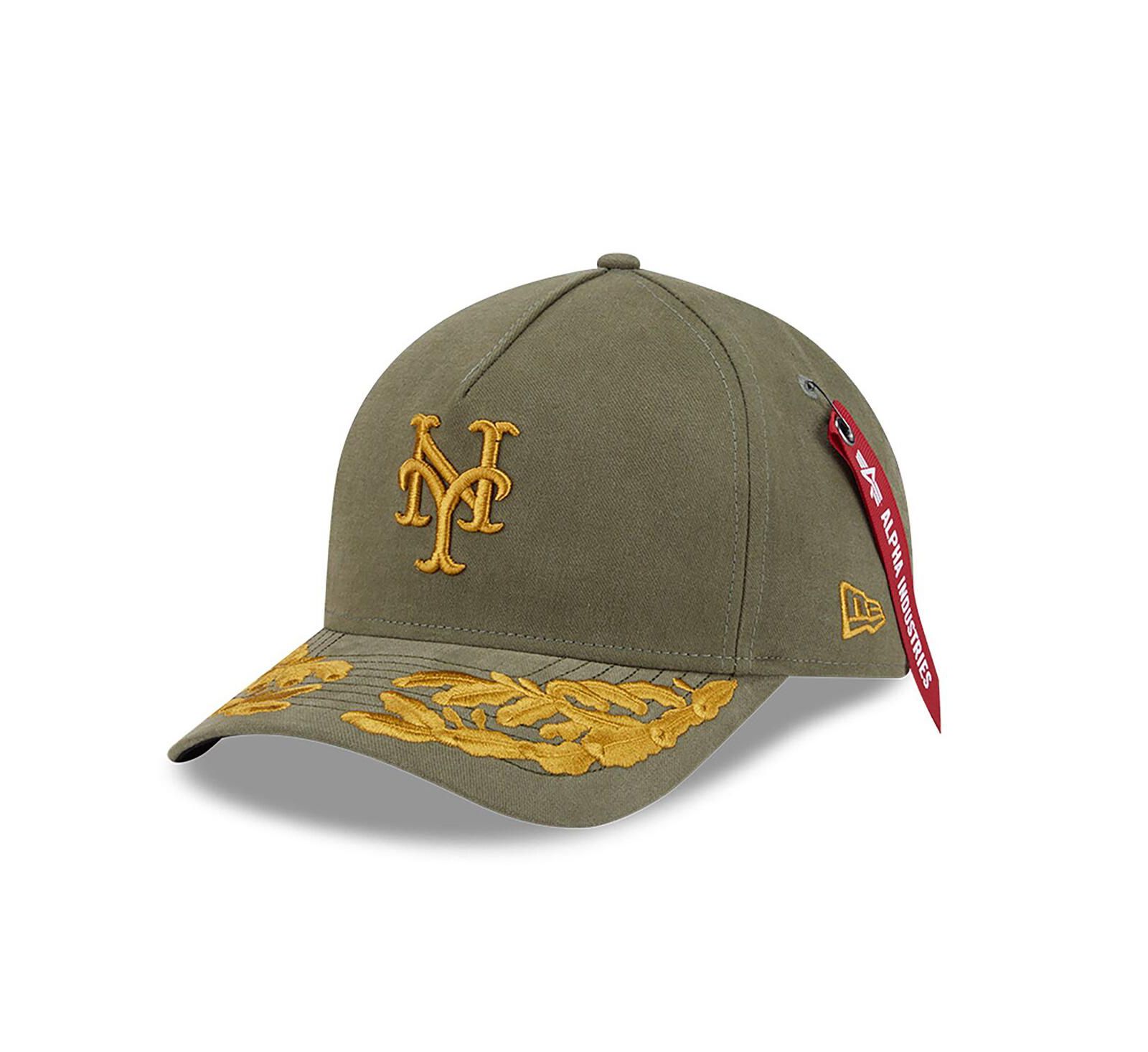 Мужская кепка New Era Olive New York Mets A-Frame 9FORTY регулируемая