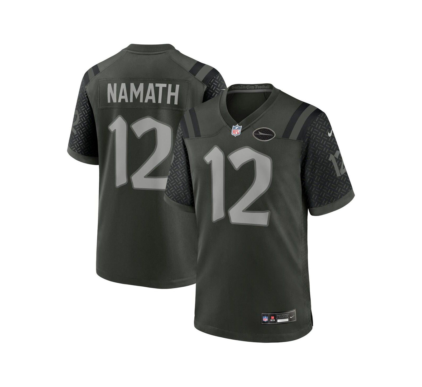 Мужская джерси Nike Joe Namath Gotham Green New York Jets 2025 Rivalries Collection Retired Player Game Jersey
