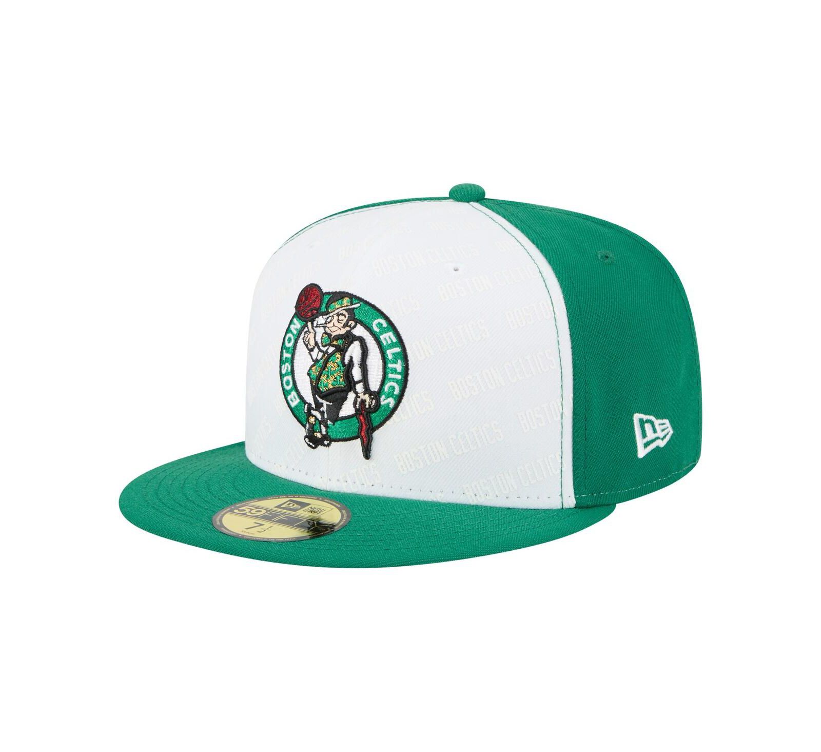 Мужская кепка New Era White/Kelly Green Boston Celtics Repeat 59Fifty Fitted