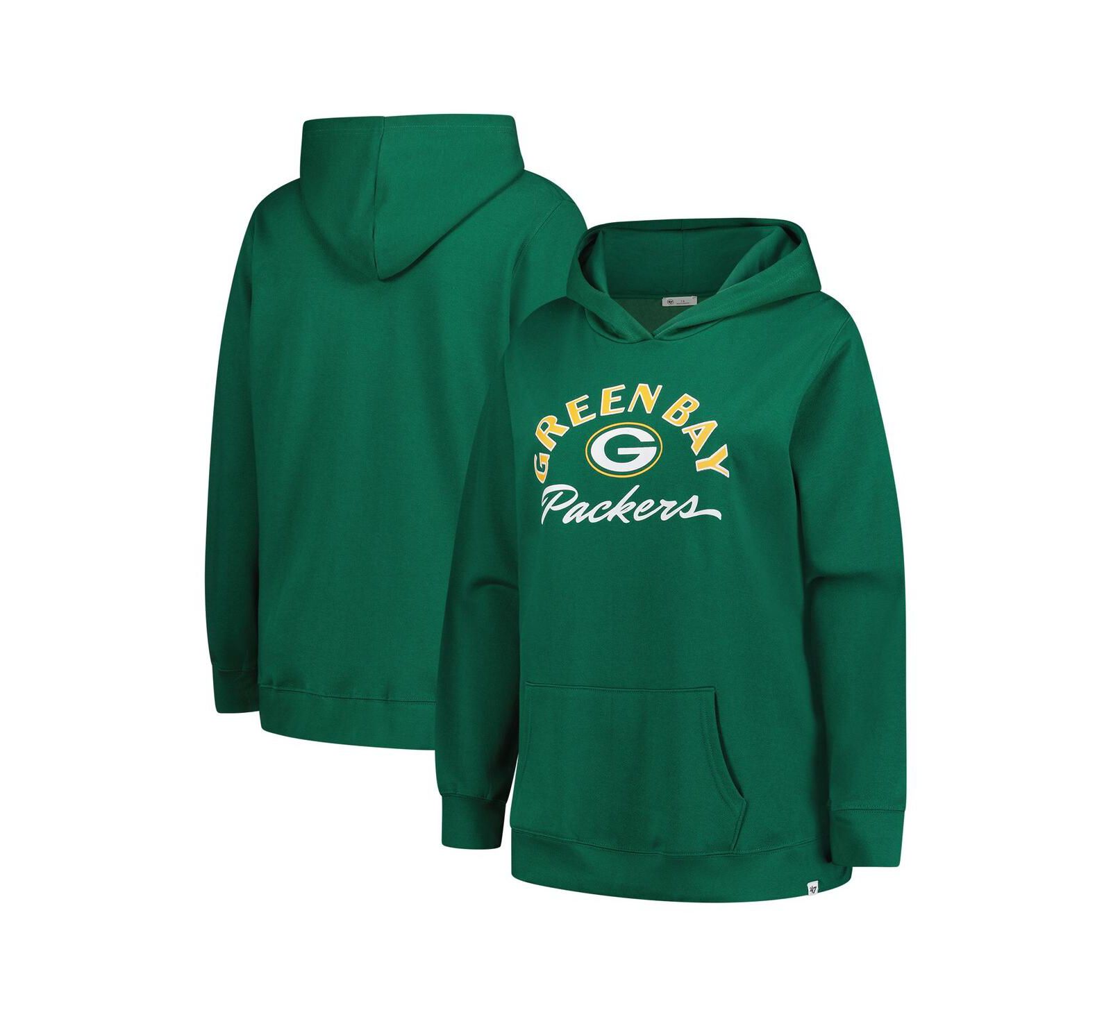 '47 Brand Женское Plus Size худи Green Bay Packers Whirlwind Naomi