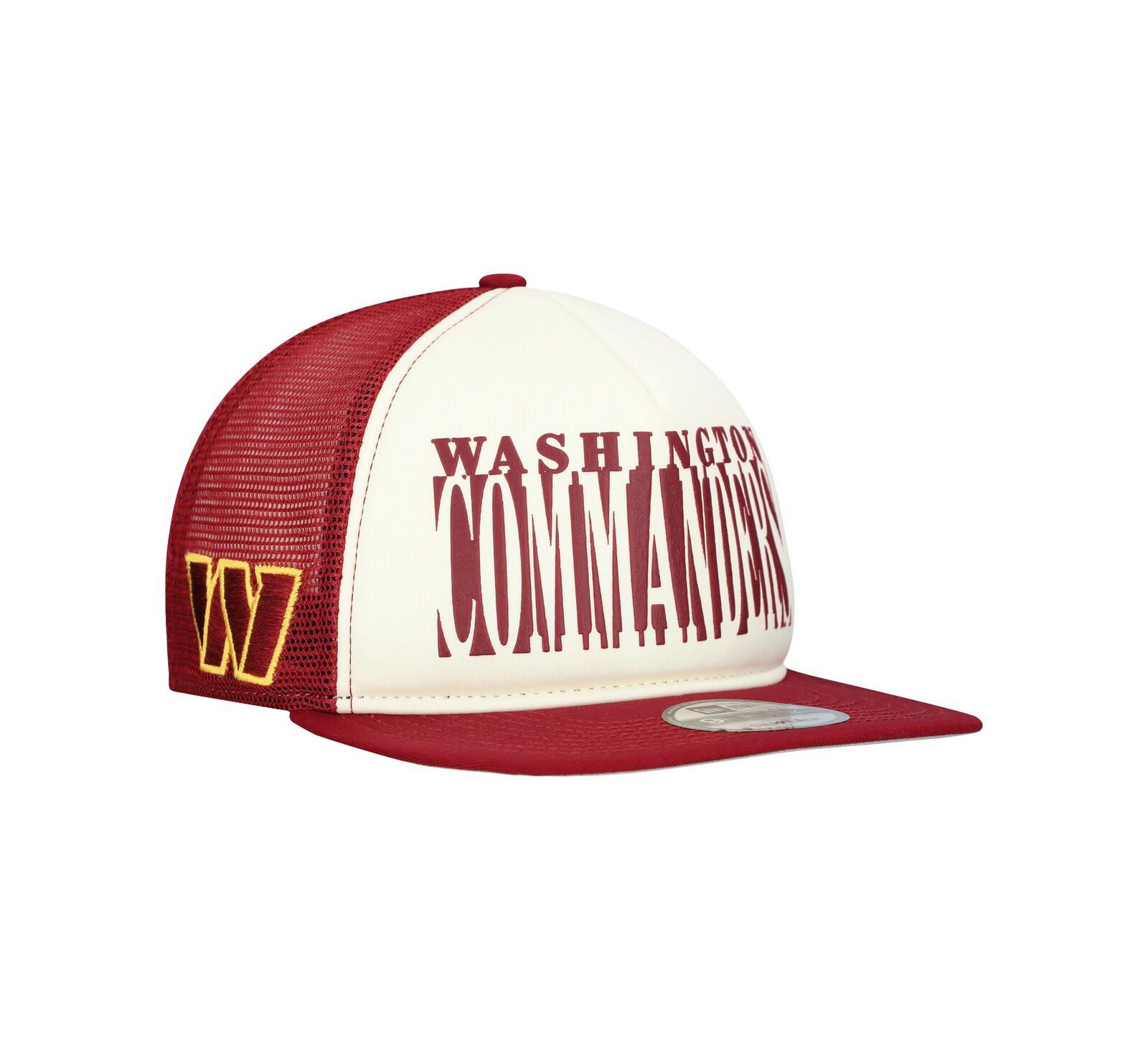 New Era Men's Cream/Burgundy Washington Commanders Cutout A-Frame 9FIFTY Snapback Hat