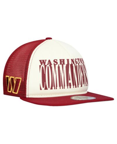 Мужская кепка New Era Cream/Burgundy Washington Commanders Cutout A-Frame 9FIFTY Snapback Hat