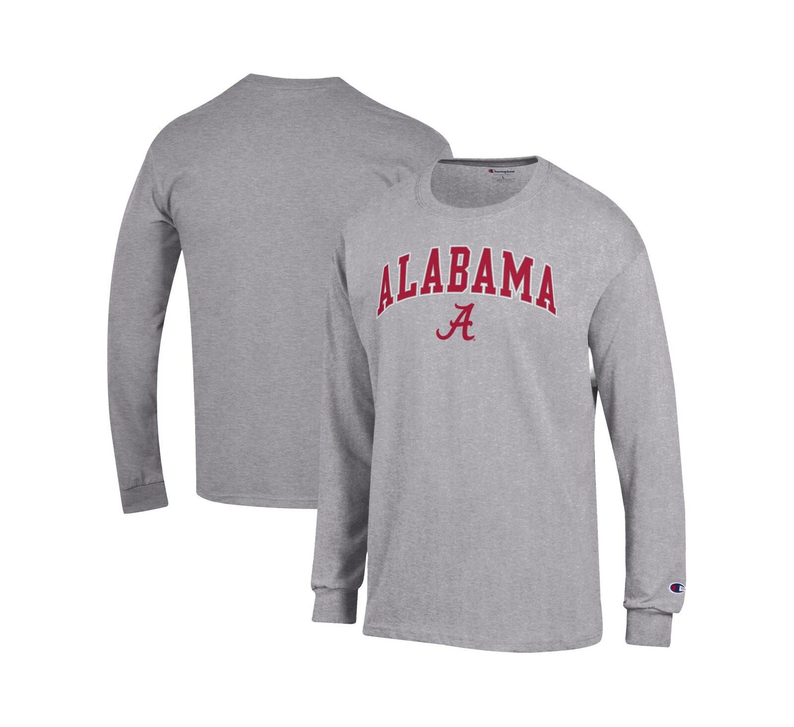 Champion Men's Heather Gray Alabama Crimson Tide Arch Over Logo Long Sleeve T-Shirt