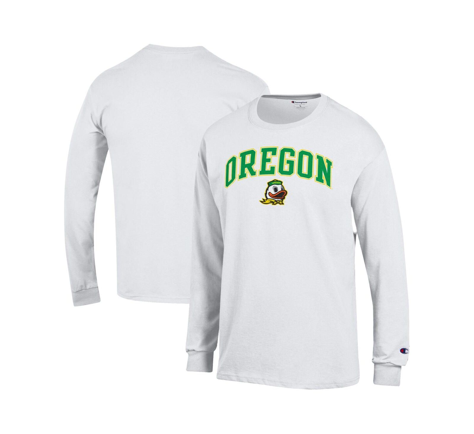 Мужская футболка Champion Oregon Ducks с логотипом, белая, с длинным рукавом