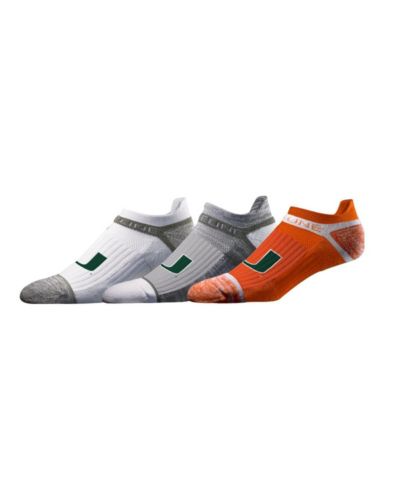 Набор из 3 пар премиальных носков Strideline до щиколотки для мужчин и женщин Miami Hurricanes