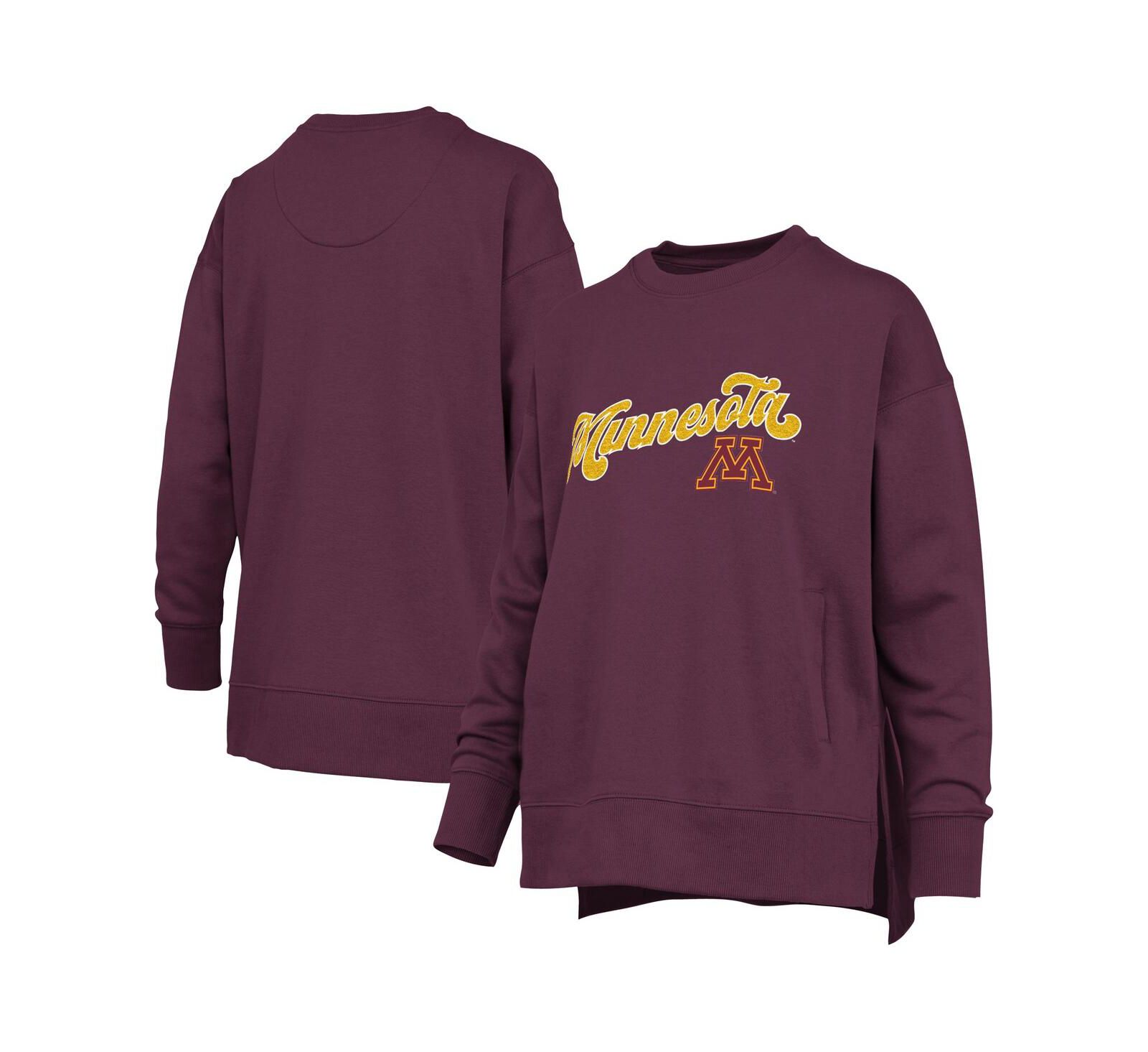 Женская толстовка Pressbox Maroon Minnesota Golden Gophers Bonanza Chenille Harper Script
