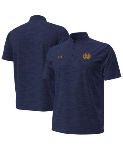 Мужская поло Under Armour Navy Notre Dame Fighting Irish Drive Camo Jacquard