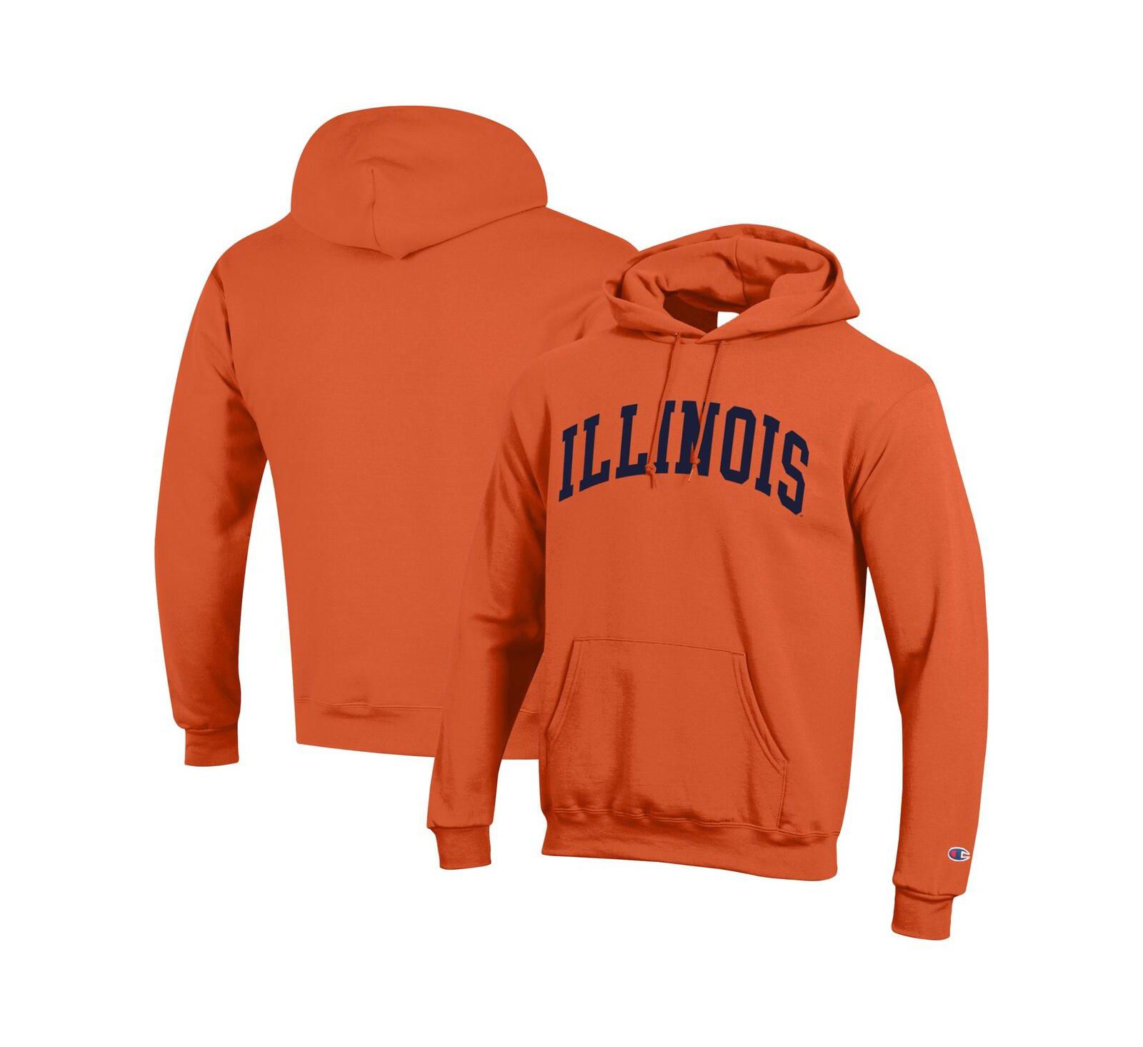 Champion Men's Orange Illinois Fighting Illini Basic Arch Fleece Pullover Hoodie