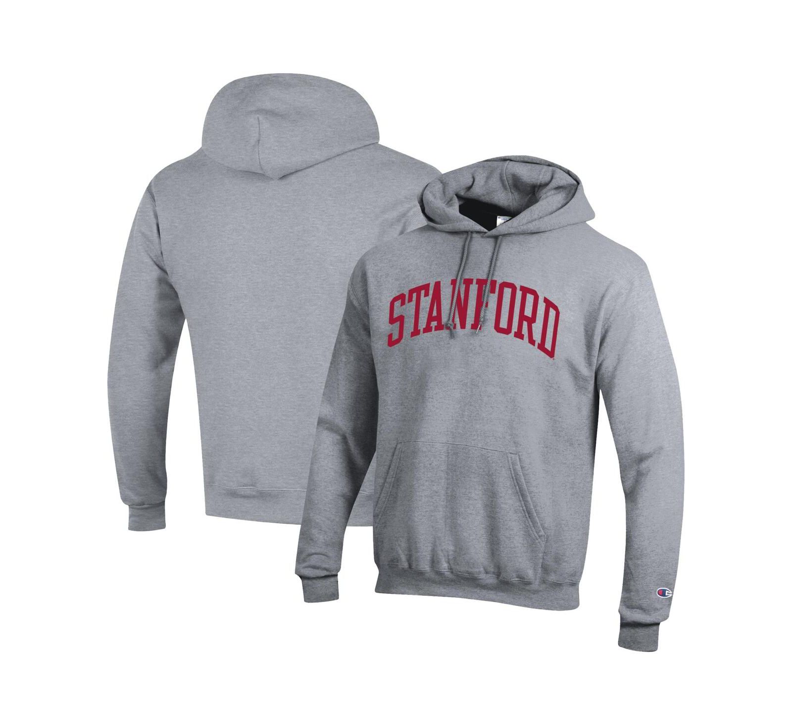 Мужское худи Champion Heather Gray Stanford Cardinal Basic Arch Fleece Pullover