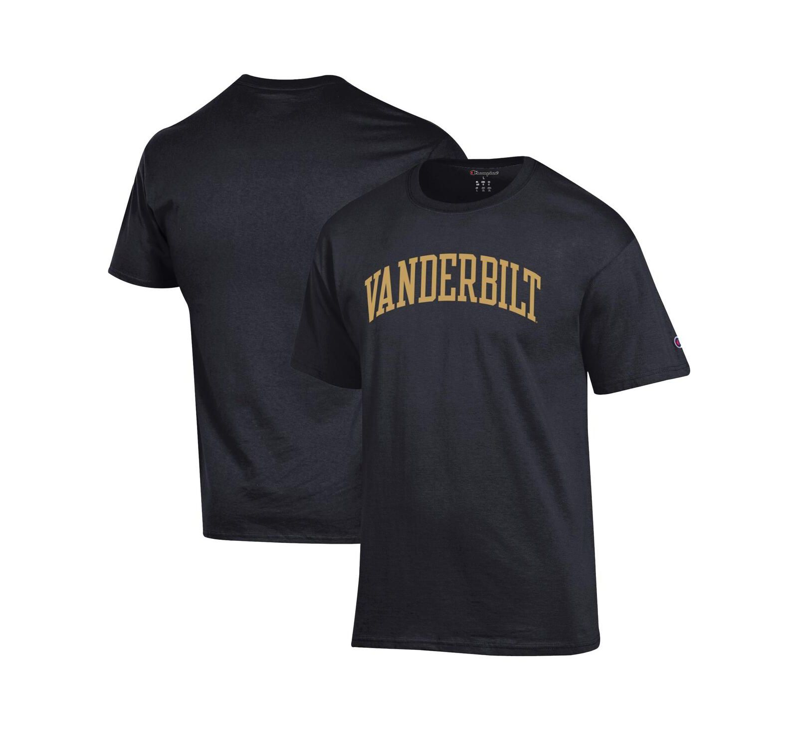 Champion Мужская базовая футболка с принтом Vanderbilt Commodores, черная