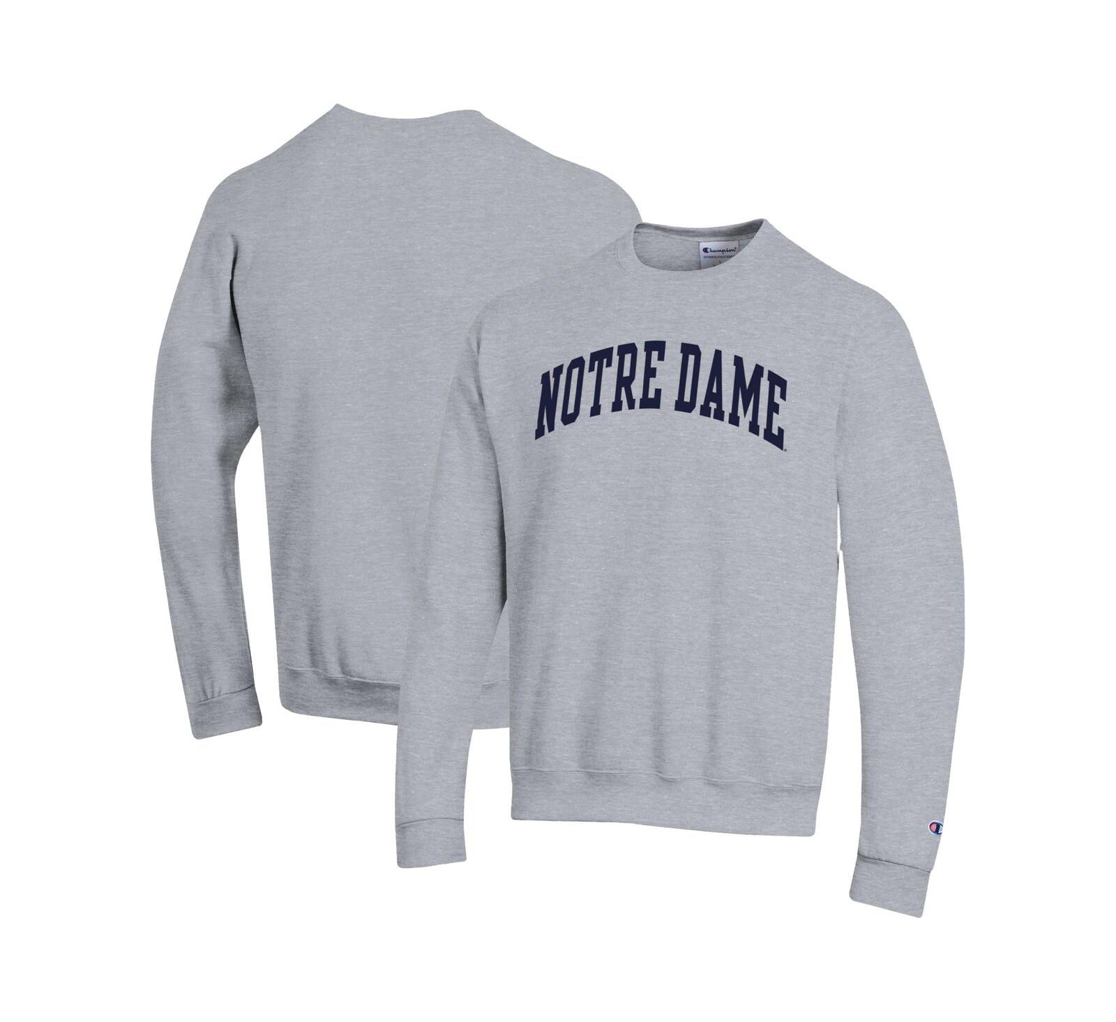Champion Мужская толстовка fleece pullover heather gray Notre Dame Fighting Irish Basic Arch