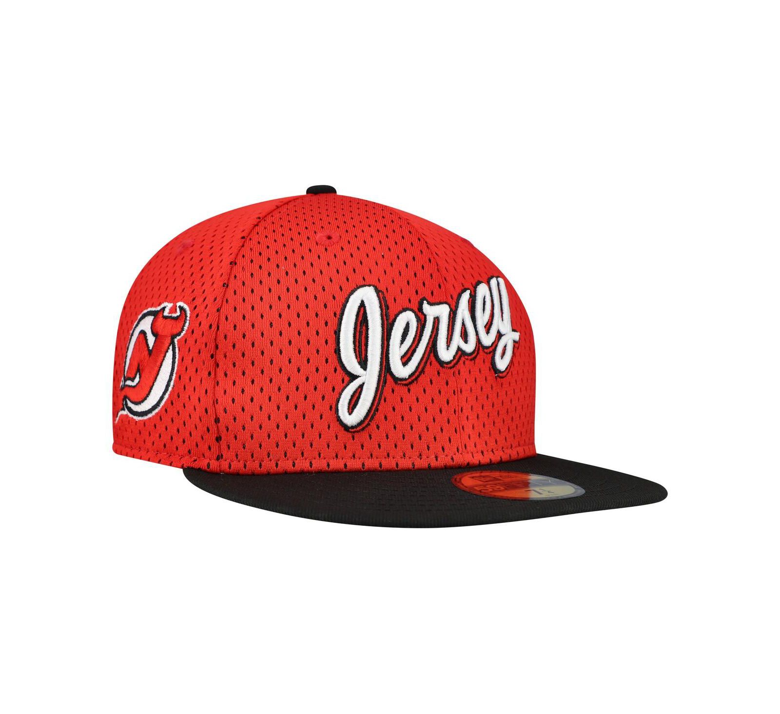 Мужская кепка New Era Red/Black New Jersey Devils Mesh Crown Two-Tone 59FIFTY Fitted